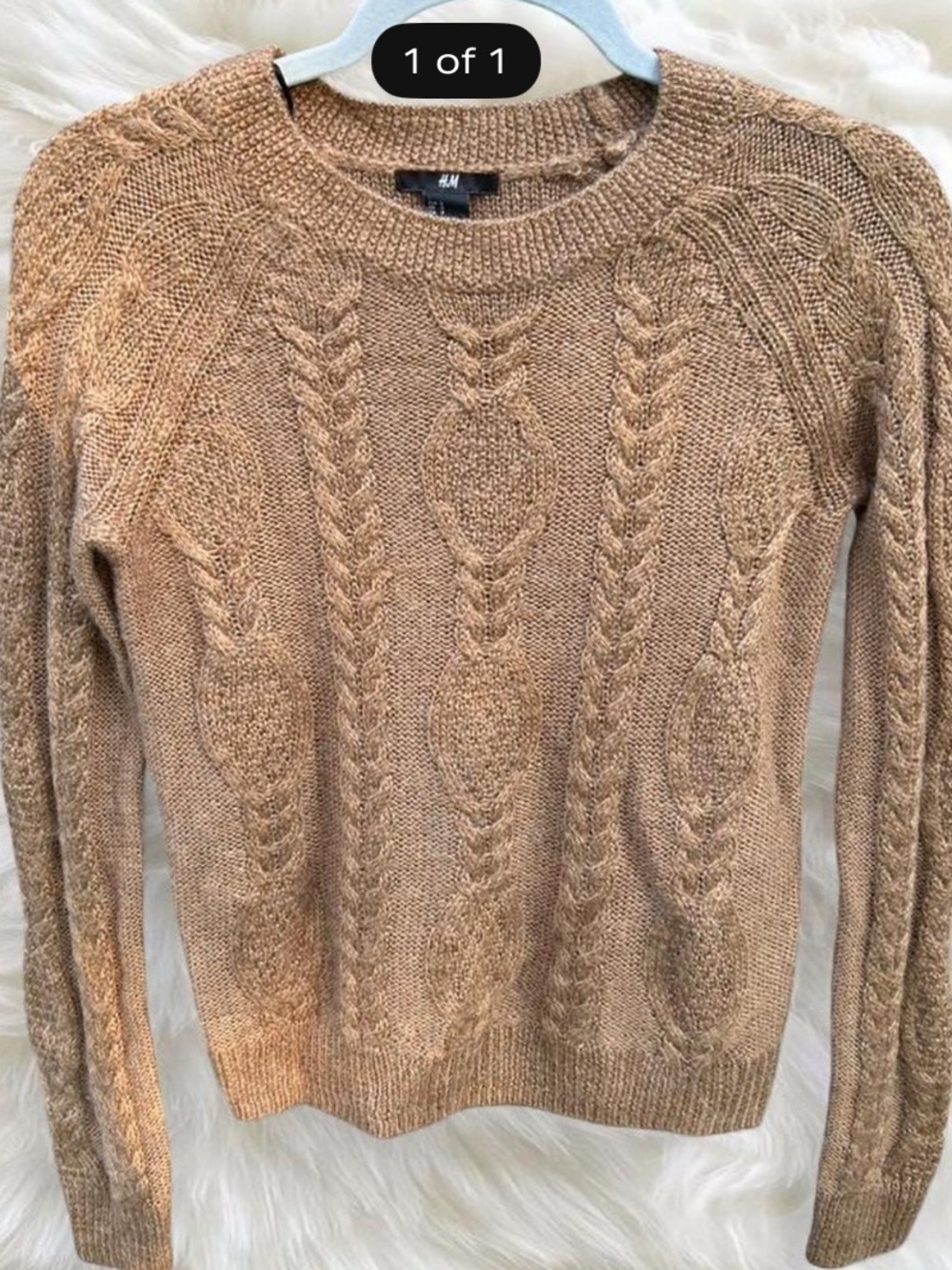 H&M Cable Knit Crewneck Sweater - Beige